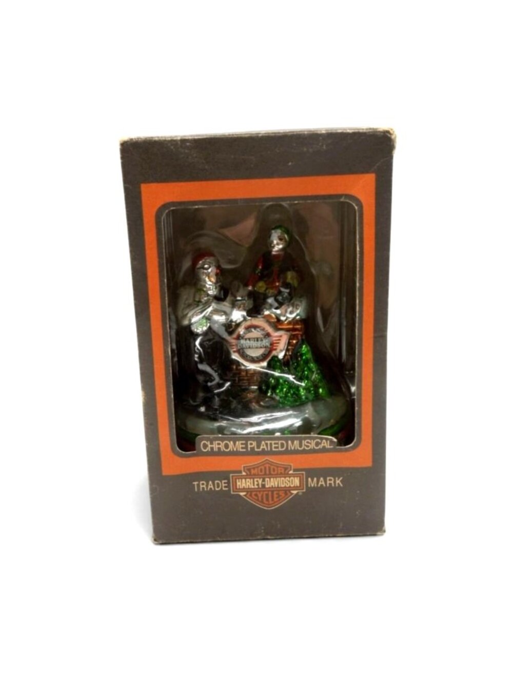 Harley Davidson North Pole Musical Christmas China Vintage 6.2" Boxed